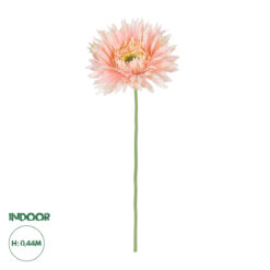 GloboStar® Artificial Garden PINK GERBERA BRANCH 21205 Τεχνητό Διακοσμητικό Κλαδί Ζέρμπερας Ροζ Y44cm
