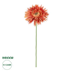 GloboStar® Artificial Garden ORANGE ROSE BRANCH 21206 Τεχνητό Διακοσμητικό Κλαδί Ζέρμπερας Πορτοκαλί Y44cm