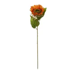 Alternative view of GloboStar® Artificial Garden ORANGE SUNFLOWER BRANCH 21213 Τεχνητό Διακοσμητικό Κλαδί Ηλιοτρόπιο Πορτοκαλί Y50cm