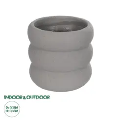 GloboStar® Artificial Garden ALBERT 21248 Διακοσμητική Κεραμική Γλάστρα ΓΚΡΙ Π18 x Μ18 x Υ16 cm