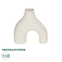 GloboStar® Artificial Garden TOLEDO 21250 Διακοσμητικό Κεραμικό Βάζo Μπεζ Π23 x Μ10 x Υ24 cm