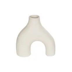 Alternative view of GloboStar® Artificial Garden TOLEDO 21250 Διακοσμητικό Κεραμικό Βάζo Μπεζ Π23 x Μ10 x Υ24 cm