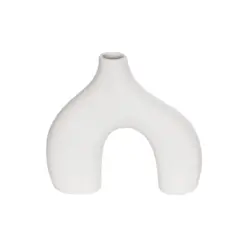 Alternative view of GloboStar® Artificial Garden TOLEDO 21251 Διακοσμητικό Κεραμικό Βάζo Λευκό Π27 x Μ6 x Υ24 cm