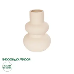 GloboStar® Artificial Garden QUARTZ 21254 Διακοσμητικό Κεραμικό Βάζo Μπεζ Π15 x Μ15 x Υ20 cm