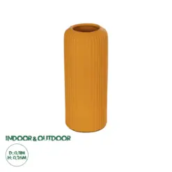 GloboStar® Artificial Garden CANGUU 21255 Διακοσμητικό Κεραμικό Βάζo Πορτοκαλί Π11 x Μ11 x Υ26 cm