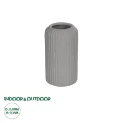 GloboStar® Artificial Garden LOVINA 21257 Διακοσμητικό Κεραμικό Βάζo Γκρι Π9 x Μ9 x Υ16 cm