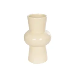 Alternative view of GloboStar® Artificial Garden DESERT 21258 Διακοσμητικό Κεραμικό Βάζo Μπεζ Π14 x Μ14 x Υ25 cm