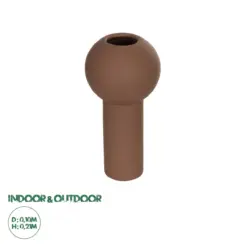 GloboStar® Artificial Garden COSTA RICA 21260 Διακοσμητικό Κεραμικό Βάζo Καφέ Π10 x Μ10 x Υ21cm