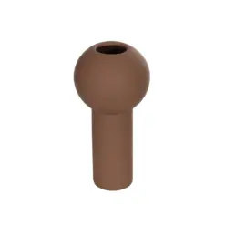 Alternative view of GloboStar® Artificial Garden COSTA RICA 21260 Διακοσμητικό Κεραμικό Βάζo Καφέ Π10 x Μ10 x Υ21cm
