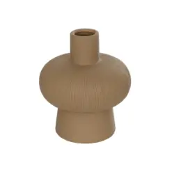 Alternative view of GloboStar® Artificial Garden CORNEOL 21262 Διακοσμητικό Κεραμικό Βάζo Καφέ Π17 x Μ17 x Υ20cm