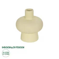 GloboStar® Artificial Garden ICEBERG 21263 Διακοσμητικό Κεραμικό Βάζo Μπεζ Π17 x Μ17 x Υ20cm