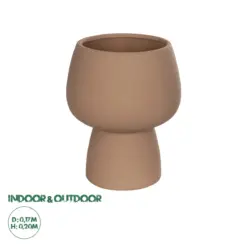 GloboStar® Artificial Garden AMBER 21269 Διακοσμητικό Κεραμικό Βάζo Καφέ Π17 x Μ17 x Υ20cm