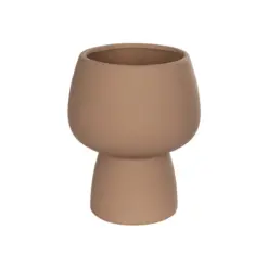 Alternative view of GloboStar® Artificial Garden AMBER 21269 Διακοσμητικό Κεραμικό Βάζo Καφέ Π17 x Μ17 x Υ20cm
