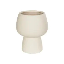 Alternative view of GloboStar® Artificial Garden MOREA 21270 Διακοσμητικό Κεραμικό Βάζo Μπεζ Π17 x Μ17 x Υ20cm