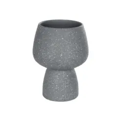 Alternative view of GloboStar® Artificial Garden SAMUI 21271 Διακοσμητικό Κεραμικό Βάζo Γκρι Π16 x Μ16 x Υ20cm