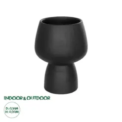 GloboStar® Artificial Garden CAMERON 21272 Διακοσμητικό Κεραμικό Βάζo Μαύρο Π16 x Μ16 x Υ20cm
