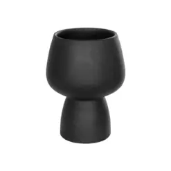 Alternative view of GloboStar® Artificial Garden CAMERON 21272 Διακοσμητικό Κεραμικό Βάζo Μαύρο Π16 x Μ16 x Υ20cm
