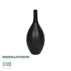 GloboStar® Artificial Garden OLRANDO 21273 Διακοσμητικό Κεραμικό Βάζo Μαύρο Π8 x Μ8 x Υ20cm