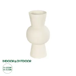 GloboStar® Artificial Garden BANGKOK 21274 Διακοσμητικό Κεραμικό Βάζο Μπεζ Μ12.5 x Π12.5 x Υ23cm