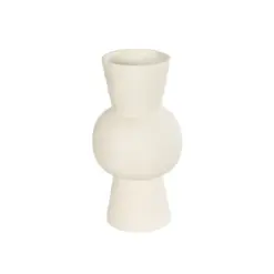 Alternative view of GloboStar® Artificial Garden BANGKOK 21274 Διακοσμητικό Κεραμικό Βάζο Μπεζ Μ12.5 x Π12.5 x Υ23cm