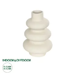 GloboStar® Artificial Garden THAILAND 21278 Διακοσμητικό Κεραμικό Βάζo Μπεζ Π14 x Μ14 x Υ21cm