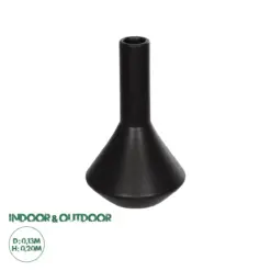 GloboStar® Artificial Garden CANNOLI 21280 Διακοσμητικό Κεραμικό Βάζo Μαύρο Π13 x Μ13 x Υ20cm