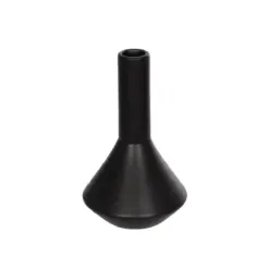 Alternative view of GloboStar® Artificial Garden CANNOLI 21280 Διακοσμητικό Κεραμικό Βάζo Μαύρο Π13 x Μ13 x Υ20cm