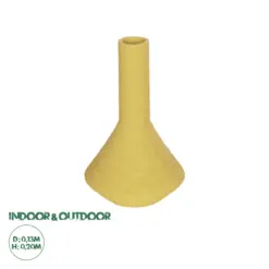 GloboStar® Artificial Garden GRENADA 21281 Διακοσμητικό Κεραμικό Βάζo Κίτρινο Π13 x Μ13 x Υ20cm