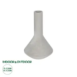 GloboStar® Artificial Garden BARBADOS 21284 Διακοσμητικό Κεραμικό Βάζo Γκρι Π16 x Μ16 x Υ25cm