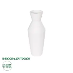 GloboStar® Artificial Garden MALVINA 21285 Διακοσμητικό Κεραμικό Βάζo Λευκό Π10 x Μ10 x Υ24cm