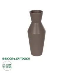 GloboStar® Artificial Garden UNIQUE 21286 Διακοσμητικό Κεραμικό Βάζo Καφέ Π10 x Μ10 x Υ24cm