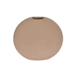 Alternative view of GloboStar® Artificial Garden LANZAROTE 21290 Διακοσμητικό Κεραμικό Βάζo Καφέ Π15 x Μ15 x Υ14cm