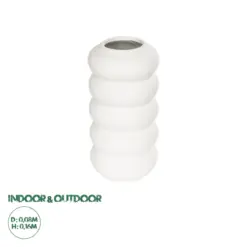 GloboStar® Artificial Garden NOUVEAU 21293 Διακοσμητικό Κεραμικό Βάζo Λευκό Π8 x Μ8 x Υ16cm