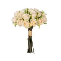 Alternative view of GloboStar® Artificial Garden CHAMPAGNE ROSE BOUQUET 21305 Τεχνητό Διακοσμητικό Μπουκέτο Τριαντάφυλλα Ροζ Y24cm