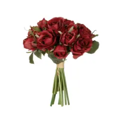 Alternative view of GloboStar® Artificial Garden RED ROSE BOUQUET 21307 Τεχνητό Διακοσμητικό Μπουκέτο Τριαντάφυλλα Κοκκινο Y24cm