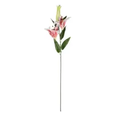 Alternative view of GloboStar® Artificial Garden PINK LILY BRANCH 21313 Τεχνητό Διακοσμητικό Κλαδί Ροζ Κρίνο Y106cm