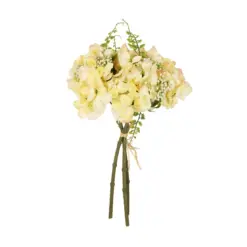 Alternative view of GloboStar® Artificial Garden YELLOW HYDRANGEA BOUQUET 21315 Τεχνητό Διακοσμητικό Μπουκέτο Κίτρινη Ορτανσία Y33cm
