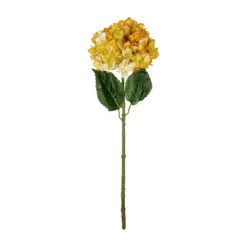 Alternative view of GloboStar® Artificial Garden YELLOW HYDRANGEA BRANCH 21317 Τεχνητό Διακοσμητικό Κλαδί Κίτρινη Ορτανσία Y65cm