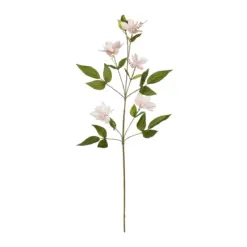 Alternative view of GloboStar® Artificial Garden PALE PINK CLEMANTIS BRANCH 21332 Τεχνητό Διακοσμητικό Κλαδί Ροζ Κλημεντίνα Y80cm