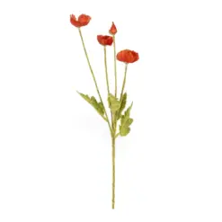 Alternative view of GloboStar® Artificial Garden RED POPPY BRANCH 21333 Τεχνητό Διακοσμητικό Κλαδί Παπαρούνα Κόκκινη Y50cm