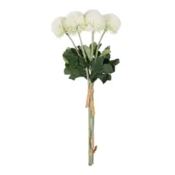 Alternative view of GloboStar® Artificial Garden WHITE ONIONBALL BOUQET 21371 Τεχνητό Διακοσμητικό OnionBall Μπουκέτο Y39cm