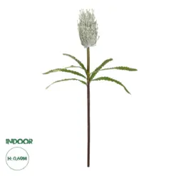 GloboStar® Artificial Garden WHITE STIPA FRUIT BRANCH 21374 Τεχνητό Διακοσμητικό Κλαδί Στίπα Y69cm