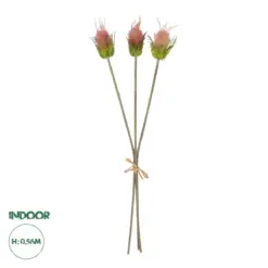 GloboStar® Artificial Garden PINK VELVET FRUIT BOUQET 21377 Τεχνητό Διακοσμητικό  Μπουκέτο Βερμπάσκο Y56cm