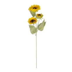 Alternative view of GloboStar® Artificial Garden YELLOW SUNFLOWER BRANCH 21380 Τεχνητό Διακοσμητικό Κλαδί Ηλιοτρόπιο Κίτρινο Y90cm