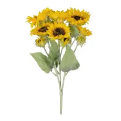 Alternative view of GloboStar® Artificial Garden YELLOW SUNFLOWER BRANCH 21382 Τεχνητό Διακοσμητικό Κλαδί Ηλιοτρόπιο Κίτρινο Y55cm