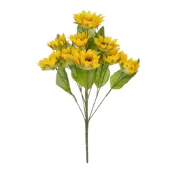 Alternative view of GloboStar® Artificial Garden YELLOW SUNFLOWER BRANCH 21383 Τεχνητό Διακοσμητικό Κλαδί Ηλιοτρόπιο Κίτρινο Y49cm