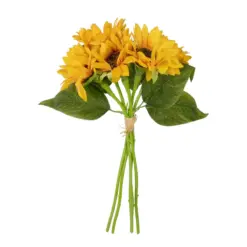 Alternative view of GloboStar® Artificial Garden YELLOW SUNFLOWER BRANCH 21385 Τεχνητό Διακοσμητικό Μπουκέτο Ηλιοτρόπιο Κίτρινο Y36cm