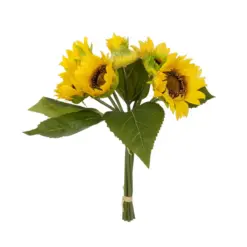 Alternative view of GloboStar® Artificial Garden YELLOW SUNFLOWER BRANCH 21386 Τεχνητό Διακοσμητικό Μπουκέτο Ηλιοτρόπιο Κίτρινο Y37cm
