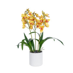 Alternative view of GloboStar® Artificial Garden YELLOW CHERRY CUMBIDIUM 21401 Διακοσμητικό Φυτό Κίτρινο Κυμβίδιο Υ60cm