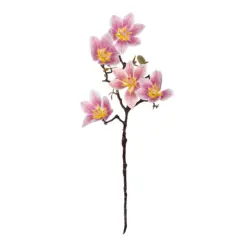Alternative view of GloboStar® Artificial Garden PING MAGNOLIA BRANCH 21424 Τεχνητό Διακοσμητικό Κλαδί Ροζ Μανόλια Y57cm